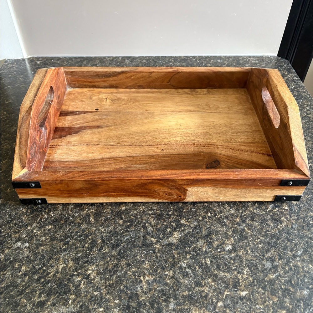 Wooden Serving Tray with Handles